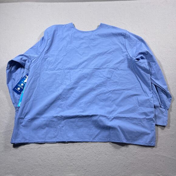 Landau‎ Scrubs Long Sleeve 4 Pocket Blue Button Up 5XL Medical Hospital NWT - Picture 6 of 7